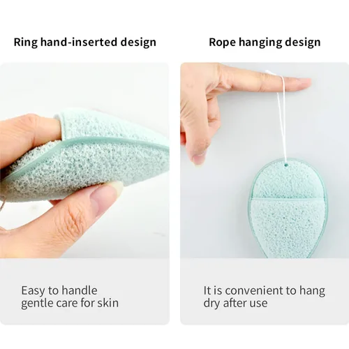 Vista 5 de DAGEDA 2 esponjas faciales Konjac, limpieza profunda de poros y puntos negros, limpieza facial diaria, removedor de maquillaje, esponja de baño