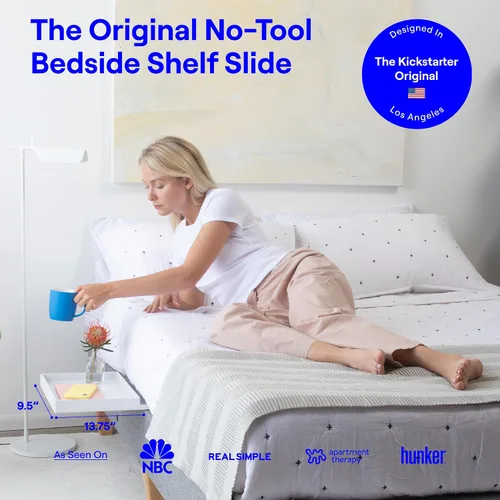 Vista 2 de BedShelfie - Estante de cabecera para dormitorio con litera y litera superior, elementos esenciales para dormitorio universitario, cadí de cabecera