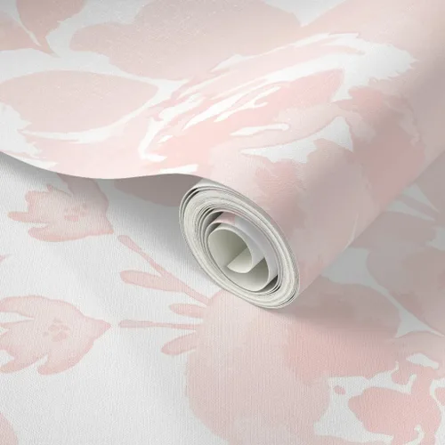 Vista 2 de Papel tapiz para despegar y pegar, peonías, rubor, flores, princesa, floral, para habitación de niñas, papel tapiz extraíble personalizado por