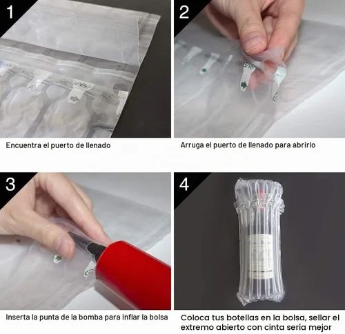Vista 2 de STNTUS INNOVATIONS Protector de botella de vino, paquete de 15 fundas acolchadas de burbujas para equipaje, viajes en avión, transporte, envío