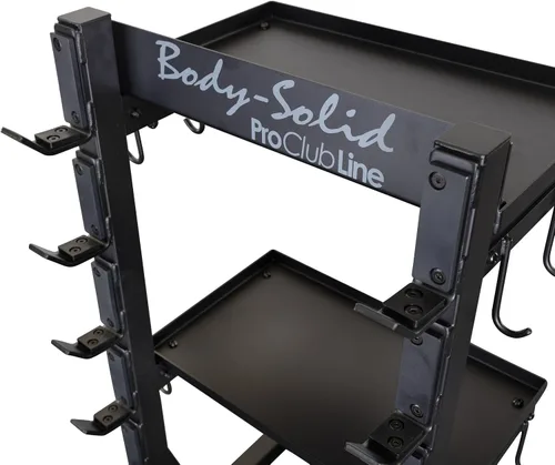 Vista 4 de Body-Solid (SAR100) Estante de accesorios, estante de accesorios de gimnasio comercial y en casa, organización de almacenamiento compacta