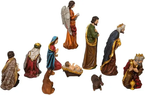 Vista 3 de Kurt S. Adler Juego de 10 piezas de figuras de pesebre de 12.5 pulgadas