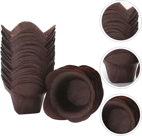 Vista 5 de Kichvoe Tazas para magdalenas de papel para hornear cupcakes 230°f resistentes a altas temperaturas fáciles de usar