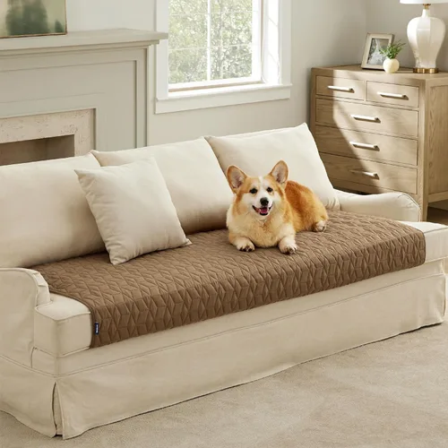 Vista 7 de Bedsure Funda de sofá 100% impermeable para perros, lavable, manta antideslizante impermeable para sofá, protector ligero de muebles duradero