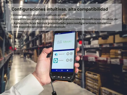 Vista 6 de Android 13 Escáner de Código de Barras Portátil para Computadora Móvil, PDA con Pantalla Táctil de 5.5 Pulgadas con Motor de Escaneo de Código