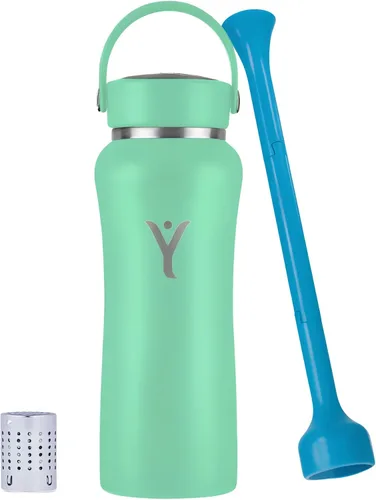 Vista 18 de DYLN - Botella de agua de hidrógeno Crea agua alcalina hidratante rica en hidrógeno hasta 9 pH Botella de agua de acero inoxidable aislada al