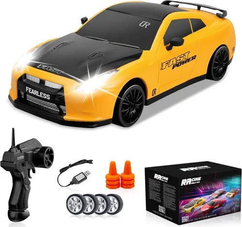 Vista 7 de Coches de Deriva RC, 2.4Ghz 1:24 Coche de Control Remoto 4WD de Alta Velocidad Deriva RC con Luz LED y Neumáticos de Deriva Coches de Juguete