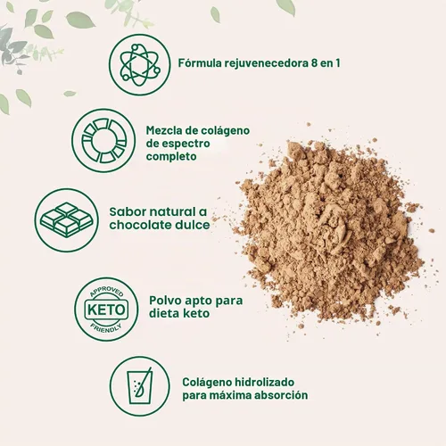 Vista 3 de Micro Ingredients Péptidos multicolágeno en polvo, 2 libras Tipo I, II, III, V, X + biotina, vitamina C y ácido hialurónico Sabor a chocolate