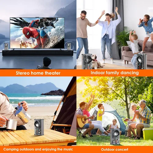 Vista 8 de Altavoz Bluetooth portátil con luces, mini altavoz Bluetooth inalámbrico transparente con TWS, perfecto pequeño altavoz con sonido HD y bajo