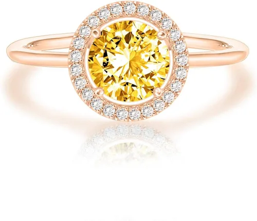 Vista 23 de PAVOI - Anillos chapados en oro de 14K con cristal de piedra natal Anillos para mujer