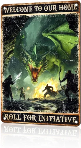 Vista 23 de Letreros metálicos para decoración de pared con diseño de dragón, con texto en inglés "Do Not Meddle in the Affairs of Dragons", divertido póster