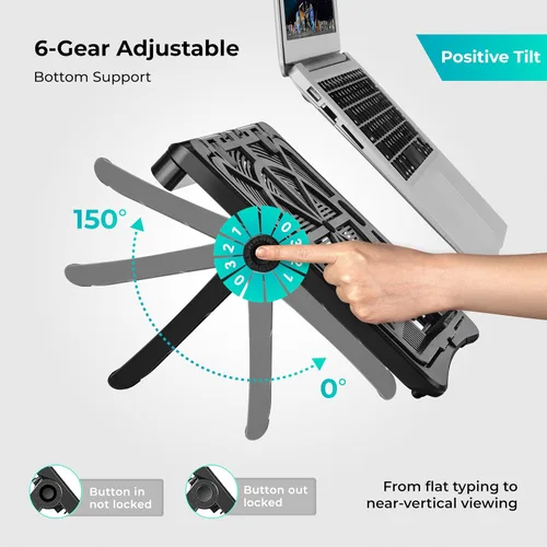 Vista 11 de ergounion Adjustable Laptop Stand for Desk, Ergonomic Riser for 10-17" Lap