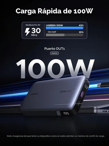 Vista 2 de UGREEN Nexode - Batería externa de 100 W, 20000 mAh, PD Fast para MacBook (paquete de 2)