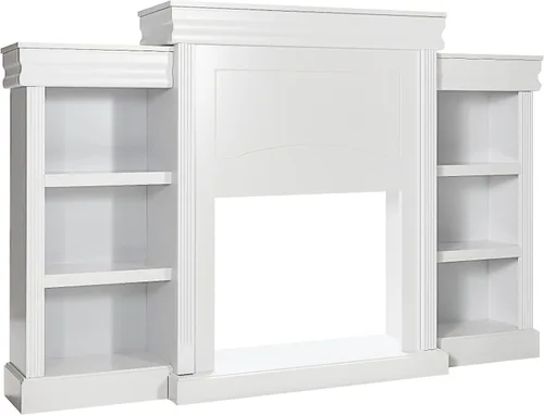 Vista 11 de Tangkula Soporte de mantel independiente de 70 pulgadas, gabinete moderno con chimenea para sala de estar, dormitorio, mesa consola de madera