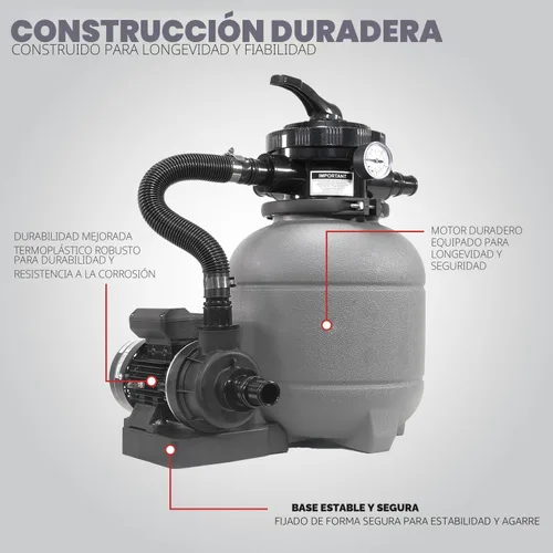 Vista 5 de XtremepowerUS Filtro de arena de 12 pulgadas para piscinas sobre el suelo Max 2,400 GPH Bomba de piscina de válvula multipuerto de 7 vías hasta