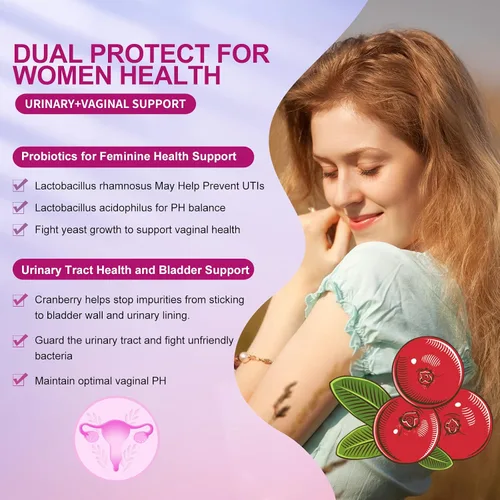 Vista 5 de OMOGS 2 probióticos para mujer, con extracto de arándano, prebióticos orgánicos y vitamina C, 90 mil millones de UFC, 18 cepas, ayudan a aumentar
