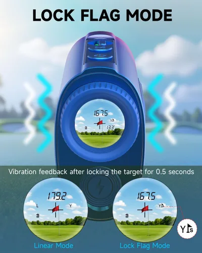 Vista 3 de Mini Metal Golf RangeFinder with Slope,1200Y Range Finder, 0.3s Flagpole Locking Vibration, 7X Magnification, 95%Transmission Lens,Flag Pole Lock