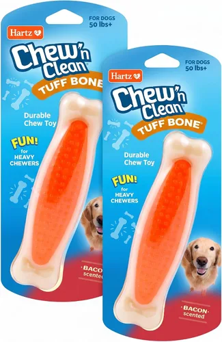 Vista 16 de Hartz Chew 'n Clean Dental Duo Juguete masticable y para masticar para perros, color varía, mediano, paquete de 3