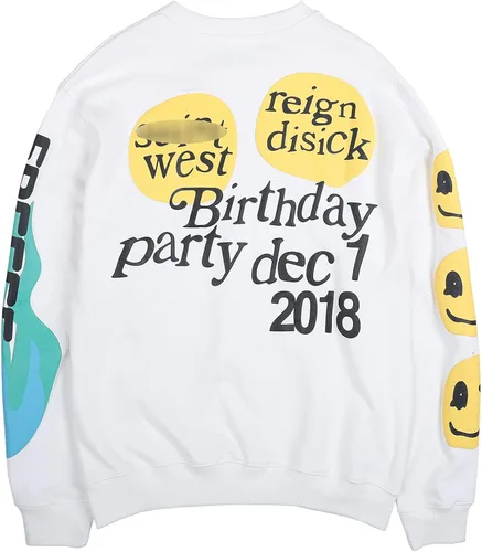 Vista 2 de THE SCOTTS Kanye Lucky Me It's My Birthday - Sudadera con capucha y cuello redondo para hombre