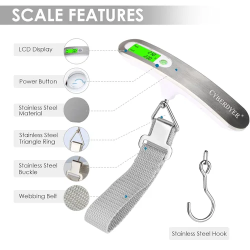 Vista 4 de Báscula digital de arco de 110 libras, escala de arco recurvo con arco de tiro con arco, báscula de caza, báscula de equipaje con pantalla LCD