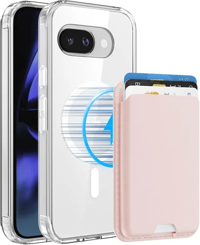 Vista 15 de Funda magnética para Google Pixel 9A con soporte para tarjetas, funda magnética desmontable, [compatible con MagSafe] a prueba de golpes con ranura