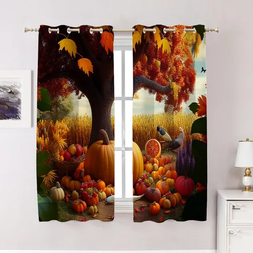 Vista 10 de Cortinas opacas de poliéster multicapa para ventanas de padre e hijo, 2 unidades, 26 x 24 pulgadas