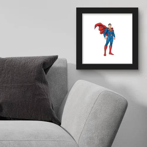 Vista 3 de Trends International Gallery Pops DC Comics Superman - Póster artístico de pared con pose de héroe, 12 x 12 pulgadas, versión enmarcada en negro