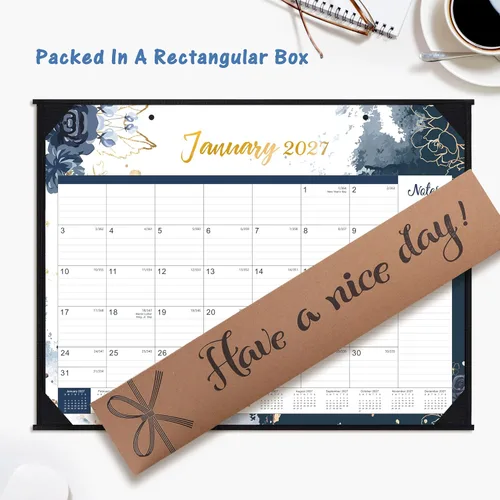 Vista 8 de 2027 Desk Calendar, Large Desktop Calendar from January - December 2027