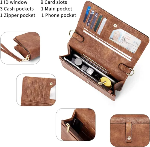 Vista 4 de Telena Bolso bandolera pequeño con borla para la muñeca bolso de mano cartera y bolsos