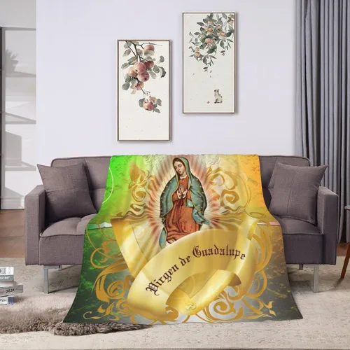 Vista 10 de Manta de forro polar de Our Lady of Guadalupe, manta de microforro polar ultrasuave y acogedora para sofá, cama, camping, viajes y uso en automóvil
