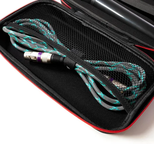 Vista 5 de Fabricko - Funda de viaje para micrófono inalámbrico dual, funda rígida de EVA, protectora, a prueba de golpes, impermeable para exteriores