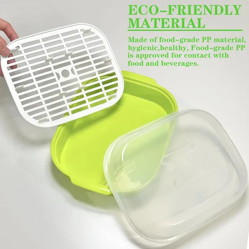 Vista 7 de Vaporizador de microondas para verduras, vaporizador de verduras de plástico con tapa para preparación de verduras, mariscos, pescado, cocina