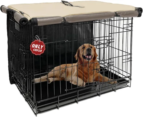 Vista 9 de Funda para perrera de 30 pulgadas, fundas pequeñas para jaulas de perro con 1, 2, 3 puertas, tela Oxford 600D impermeable para interiores