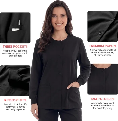 Vista 6 de Just Love Women's Medical Scrubs Jacket Negro