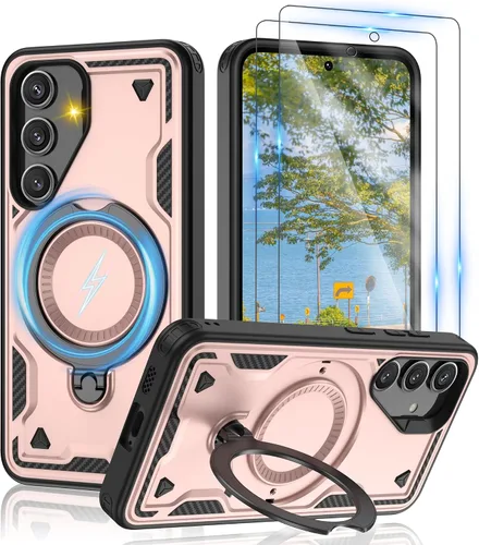 Vista 37 de Gritup fro Funda para Google Pixel 9A, funda protectora magnética de grado militar compatible con Mag-Safe, 2 protectores de pantalla HD, soporte