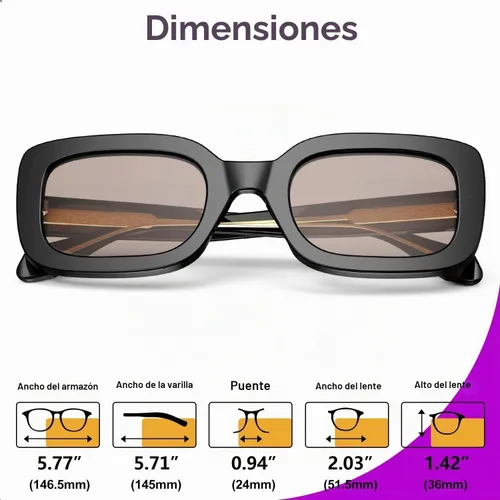 Vista 7 de VISOONE Trendy Chunky Retro Square Sunglasses for Women Men