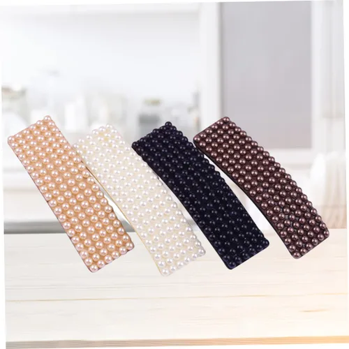 Vista 2 de 4 unids pinza de pelo perla pelo barettes mujeres horquilla de pelo moda pinzas simple perlado rubor