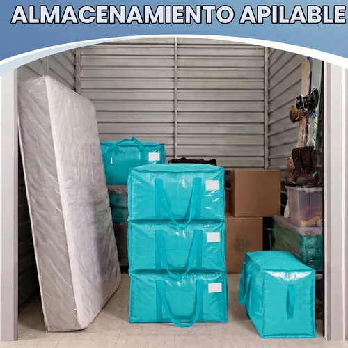 Vista 8 de TICONN Paquete de 2 bolsas de mudanza extra grandes resistentes con cremalleras y asas de transporte, bolsas de almacenamiento duraderas para Aqua
