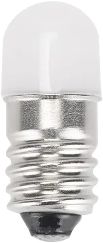 Vista 6 de Bombillas LED E10 3V blanco frío, 10 piezas AC/DC E10 Tornillo en miniatura Lámparas LED 0.5Watts 65Lm (3V, blanco frío)