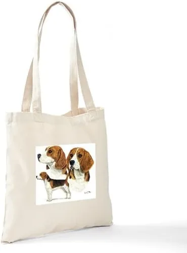 Vista 6 de CafePress Beagle - Bolso de mano múltiple de lona natural bolsa de compras reutilizable