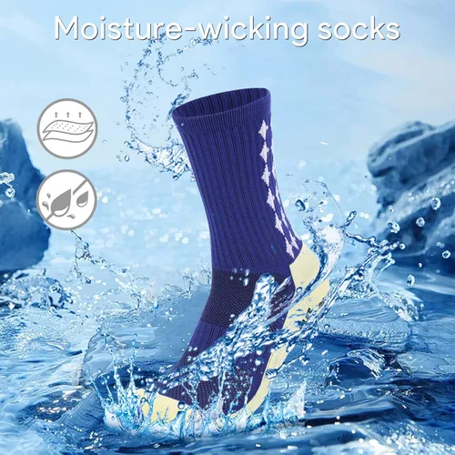 Vista 5 de L04AYABY Grip Socks - Calcetines deportivos de fútbol para hombre, antideslizantes, calcetines acolchados para correr, fútbol, paquete de 134