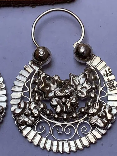 Vista 3 de Arracada Jerezana #3 1/2 double view, made of .950 sterling silver, via fast DHL.
