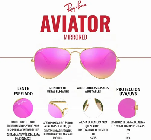 Vista 4 de Ray-Ban RB3025 Classic Mirrored Aviator Sunglasses Negro/Marrón degradado espejo azul