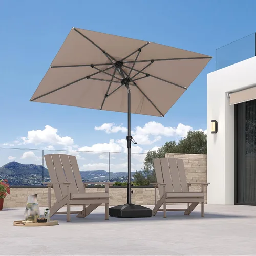 Vista 77 de PURPLE LEAF - Sombrilla de patio rectangular de 6' x 4', sombrilla de mesa para exteriores con marco de aluminio, sombrilla de mercado, sombrilla