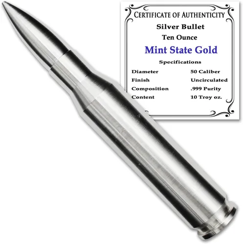 Vista 9 de Silver Bullet - Calibre 12 (5 onzas) - Plata pura .999 por Mint State Gold