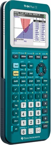 Vista 5 de Texas Instruments TI-84 Plus CE Calculadora gráfica de color, verde azulado (metálico)