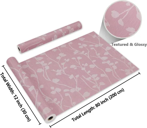 Vista 8 de CRE8TIVE Papel tapiz rosa claro para despegar y pegar, papel de contacto rosa sedoso en relieve para armarios, cajones, 12 x 80 pulgadas, hojas
