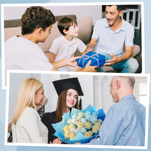Vista 6 de woric 160 hojas de papel de seda azul para bolsas de regalo de 20 x 14 Combinado azul