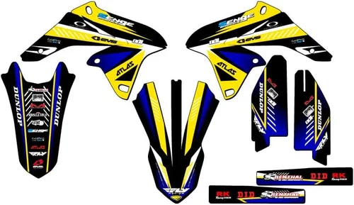 Vista 14 de 2010-2018 RMZ 250 Surge Black Senge Kit de base gráfica compatible con Suzuki