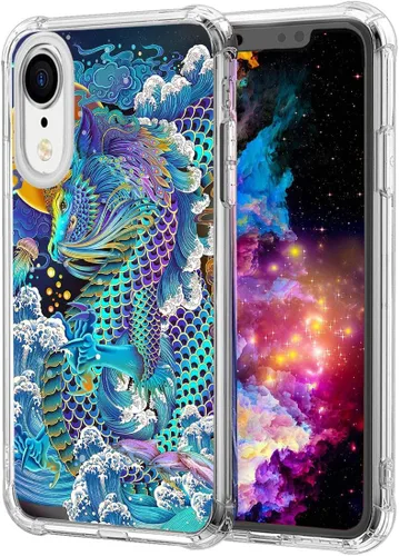 Vista 16 de CARLOCA Funda compatible con iPhone 11 Pro, patrón de grano de madera negro y rojo transparente con diseño de plástico transparente para iPhone 11